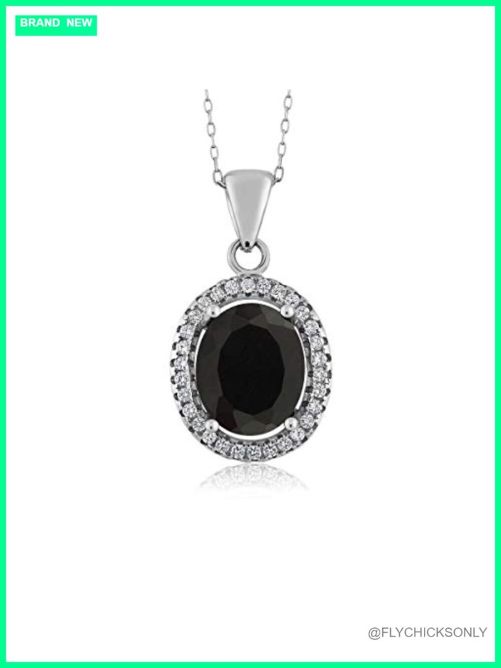 925 Sterling Silver Oval Gemstone Birthstone Halo Pendant Necklace